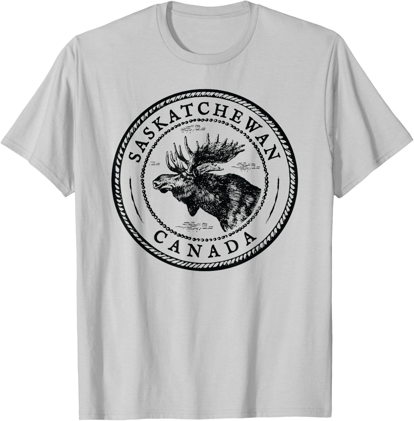 Moose Antlers Art Lovers Gift, Saskatchewan Canada Moose T-Shirt - T-Shirt | Ash
