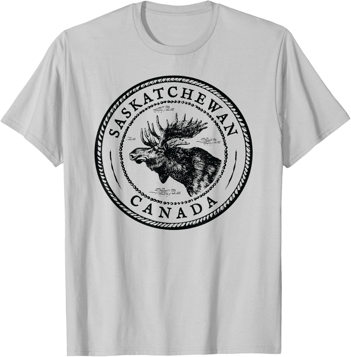 Moose Antlers Art Lovers Gift, Saskatchewan Canada Moose T-Shirt - T-Shirt | Ash
