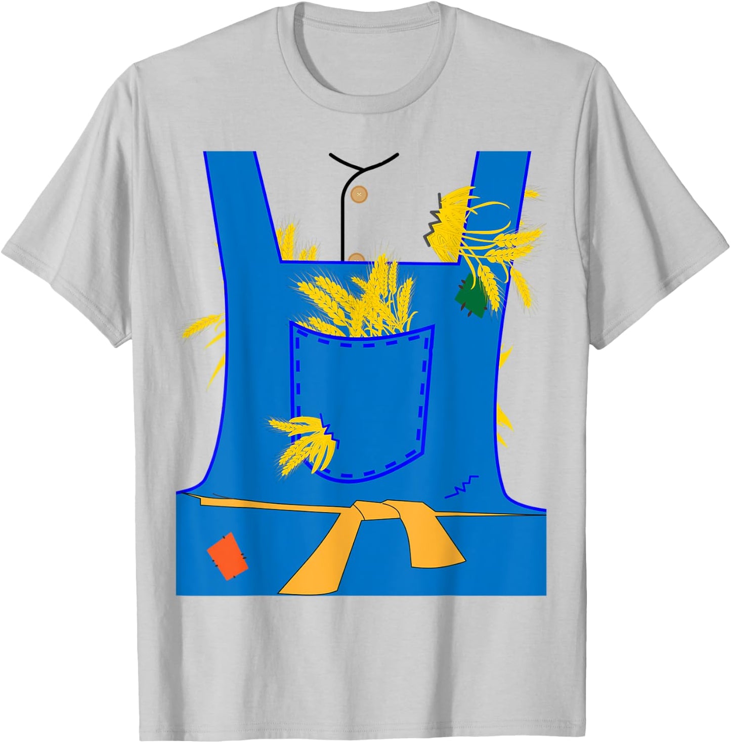 The Wonderful Wizard of Oz Scarecrow Lazy Halloween Costume T-Shirt - T-Shirt | Ash