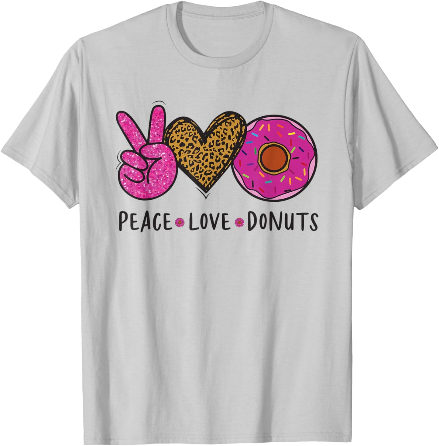 Peace Love Donuts - Donut T-Shirt - T-Shirt | Ash