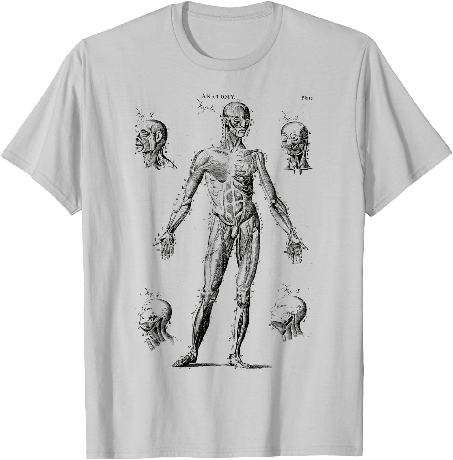 Human Muscle Anatomy Medical Anatomy T-Shirt - T-Shirt | Ash