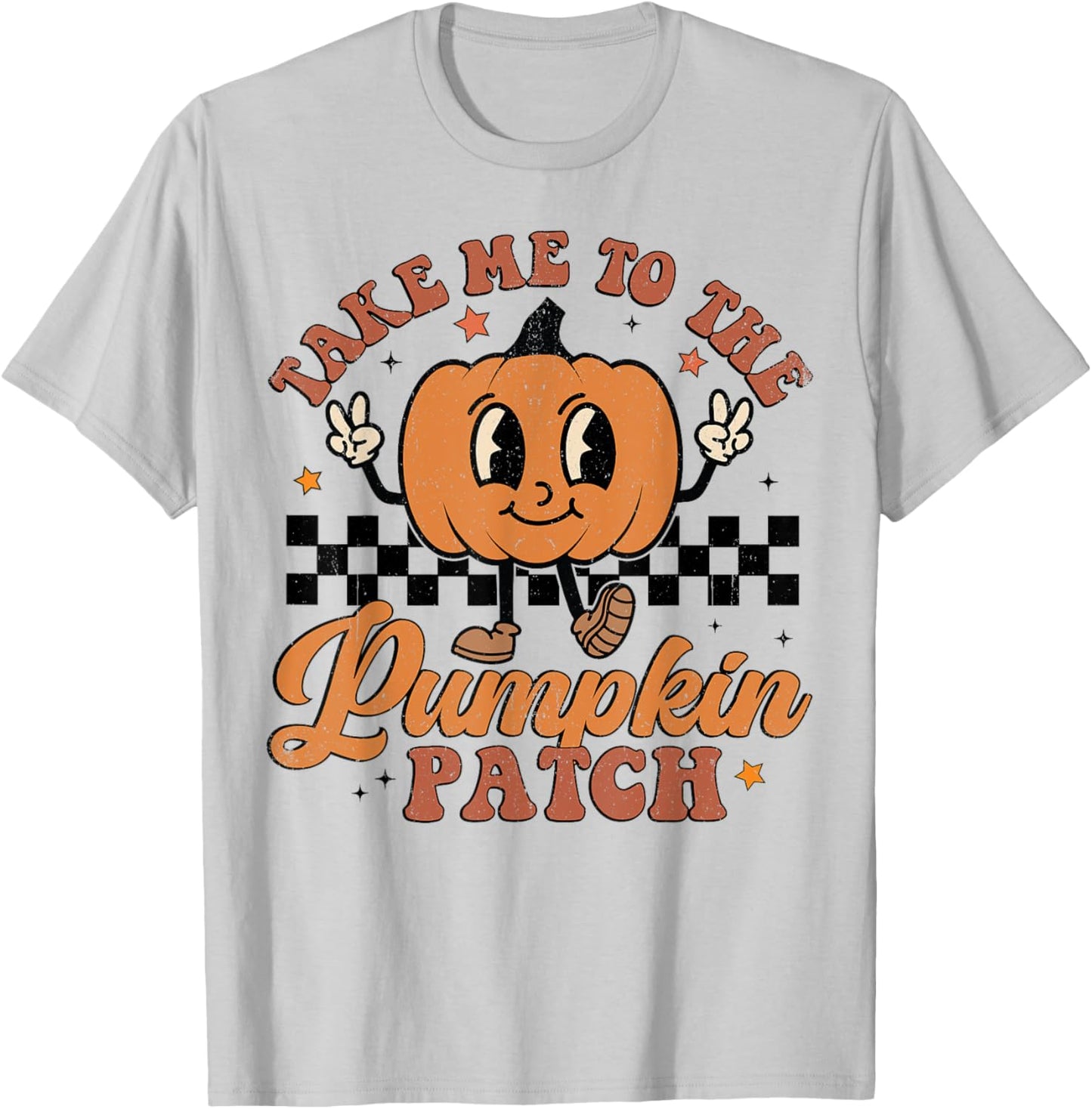 Retro Groovy Take Me To The Pumpkin Patch Fall Thanksgiving T-Shirt - T-Shirt | Ash