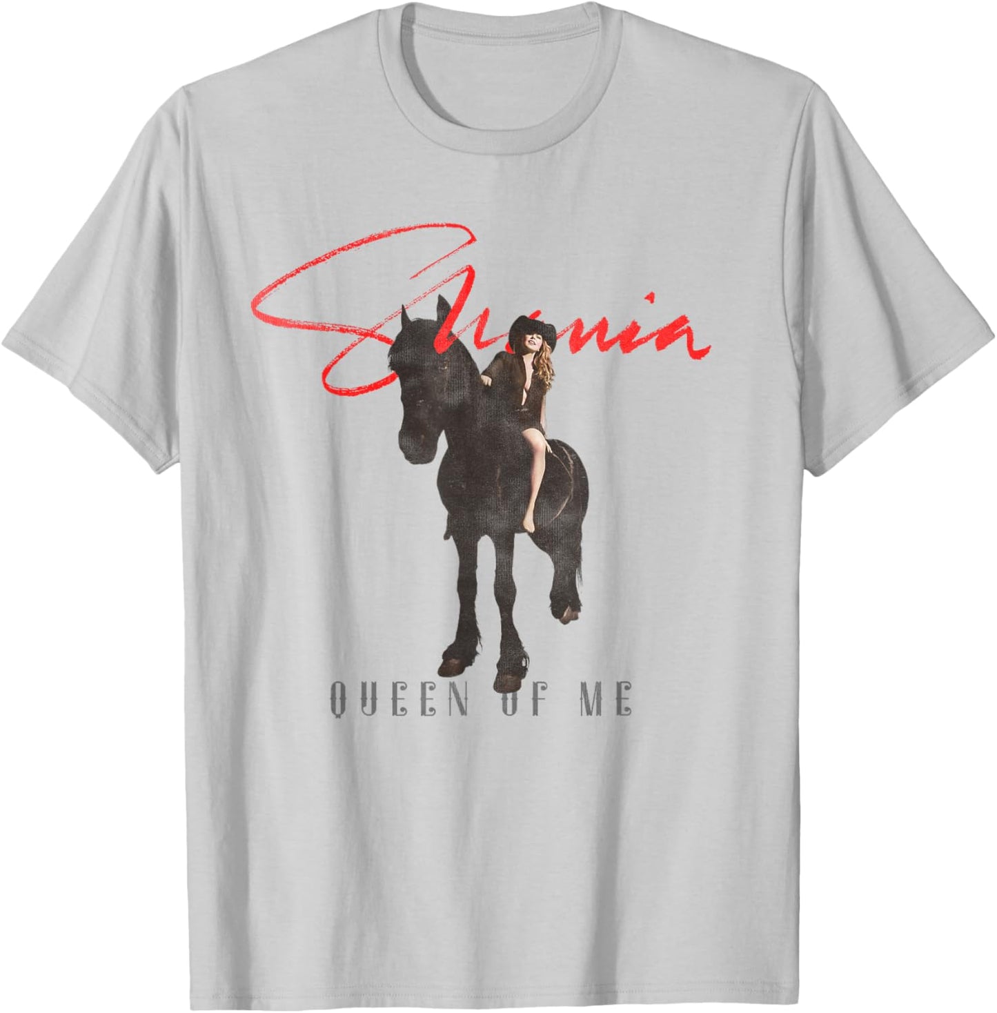 Official Shania Twain Queen of Me Horseback Grey T-Shirt - T-Shirt | Ash