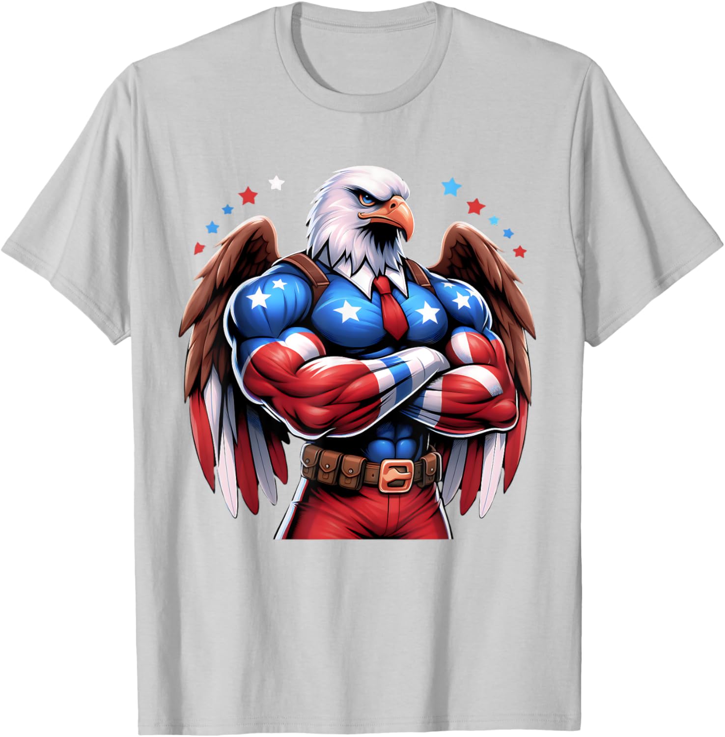 Patriotic US Flag Patriotic Eagle July USA American Flag Women Men T-Shirt - T-Shirt | Ash