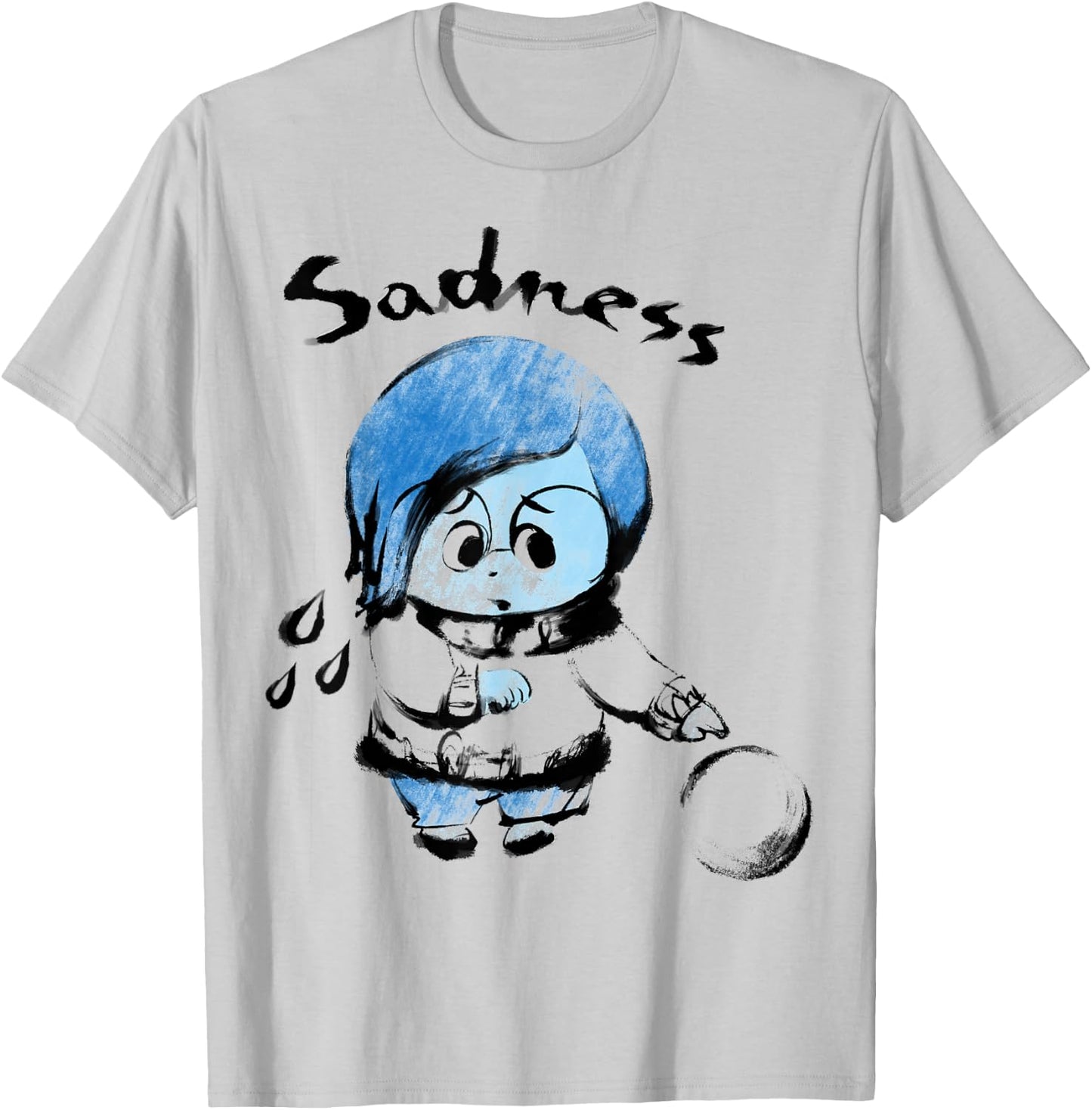 Disney Pixar Inside Out Sadness Watercolor Graphic T-Shirt - T-Shirt | Ash