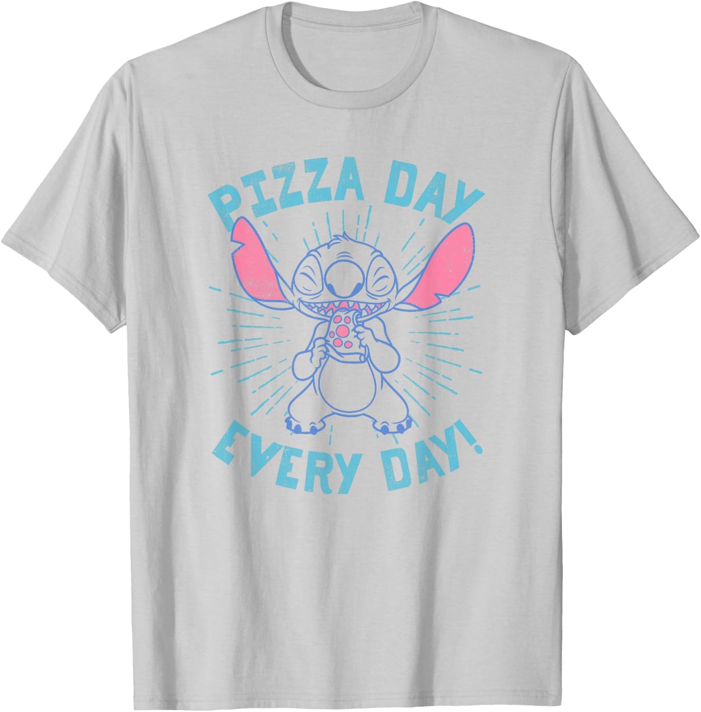 Disney Lilo & Stitch Pizza Day Everyday Transparent T-Shirt - T-Shirt | Ash