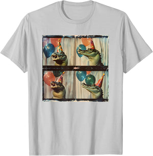 Funny Crocodile Face Alligator Croc Florida Gator Birthday T-Shirt - T-Shirt | Ash