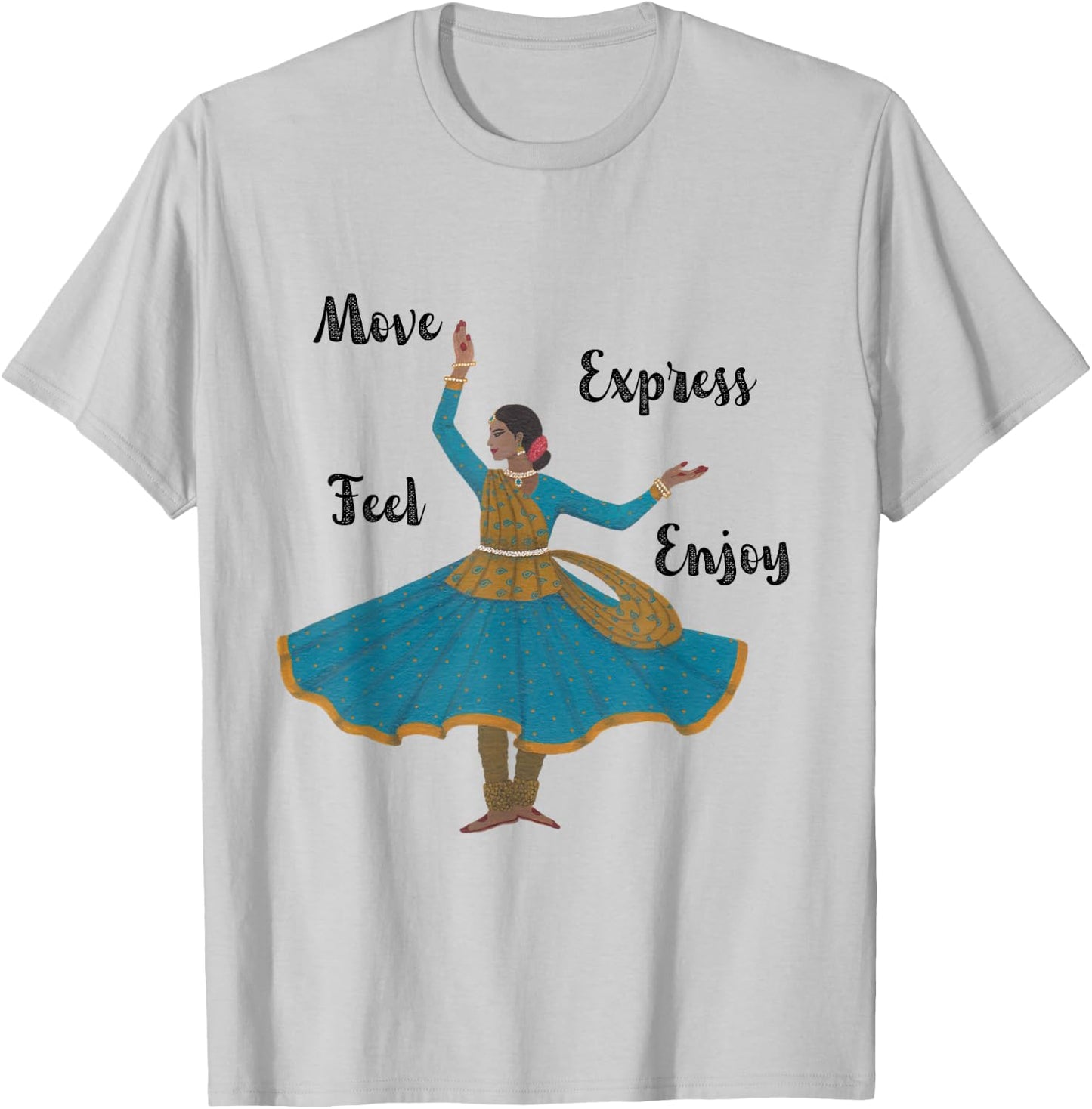 Kathak Indian Classical Dancer T-Shirt - T-Shirt | Ash