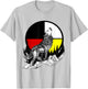 Wolf Native American Medicine Wheel T-Shirt - T-Shirt | Ash