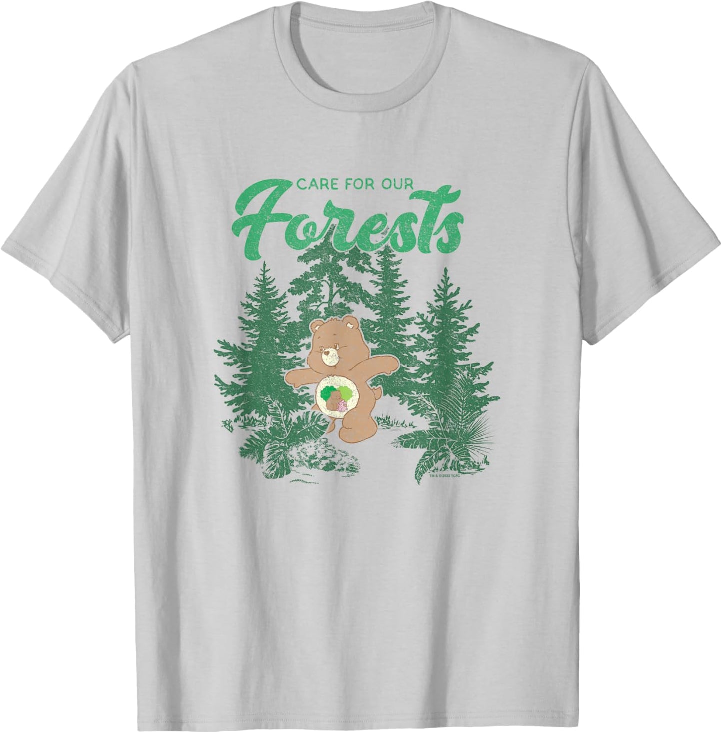Care Bears Earth Day Care For Our Forests Vintage Friend T-Shirt - T-Shirt | Ash
