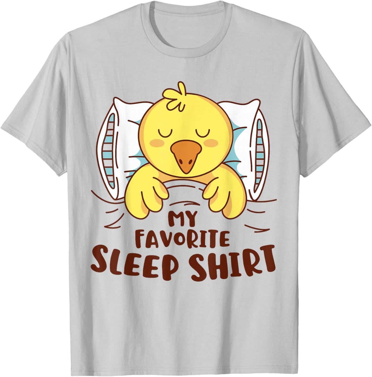 Favorite Sleep Shirt Cute Duck Sleeping Boys Girls Kids Fun T-Shirt - T-Shirt | Ash