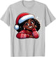 African American Merry Christmas African Black Women Girls T-Shirt - T-Shirt | Ash