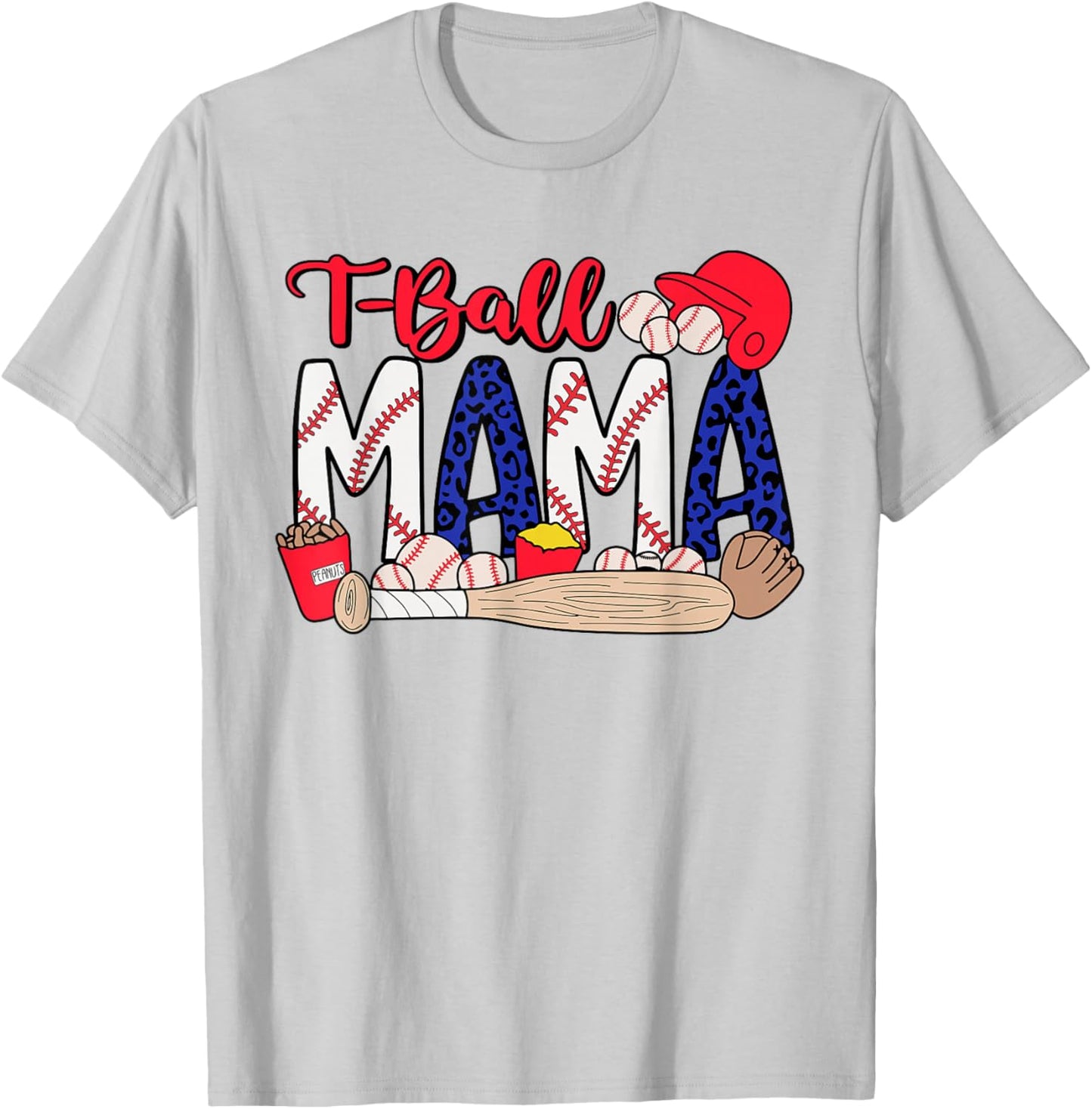 T-ball Mama Player Groovy Mama Ball Sport Mother's Day T-Shirt - T-Shirt | Ash