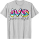 Peace Love Volleyball Tie Dye Cute Volleyball Lover T-Shirt - T-Shirt | Ash