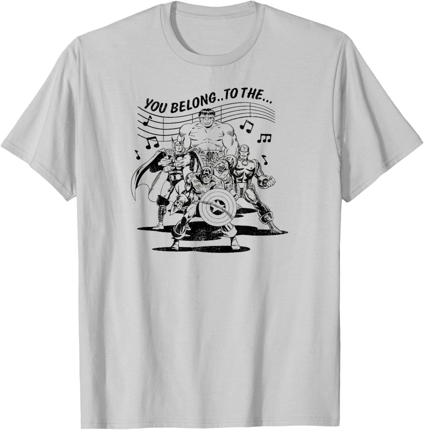 Marvel - You Belong To The Merry Marvel Marching Society T-Shirt - T-Shirt | Ash