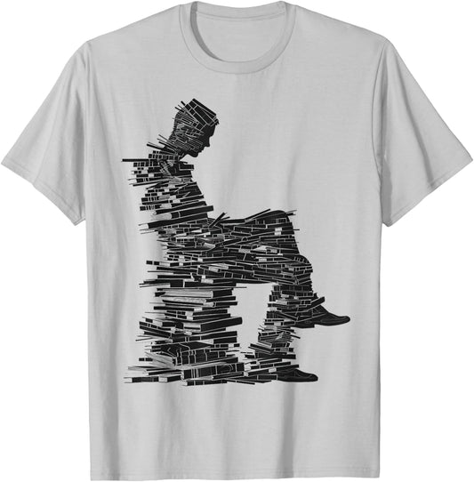 Men Pixel Art Geometric Book Human Drawing Graphic Men T-Shirt - T-Shirt | Ash
