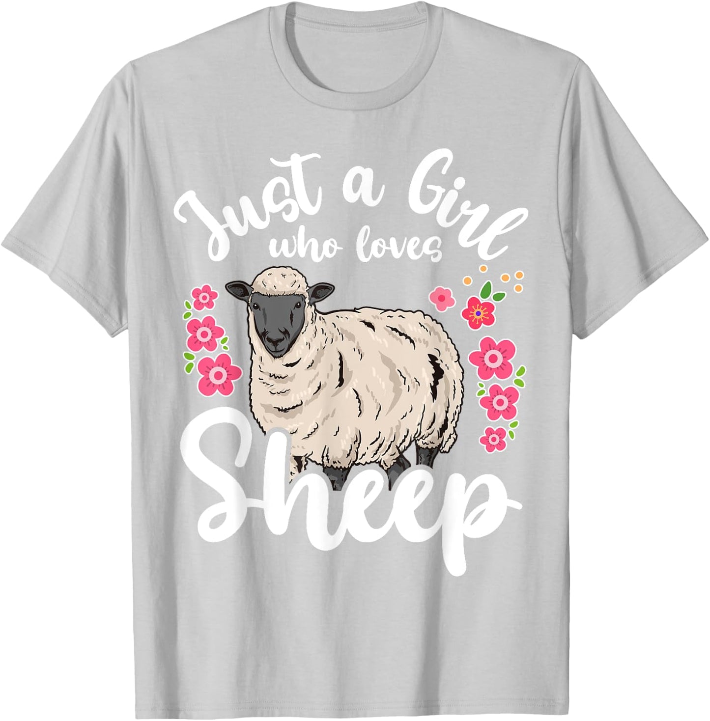 Sheep Just a Girl Who Loves Sheep T-Shirt - T-Shirt | Ash