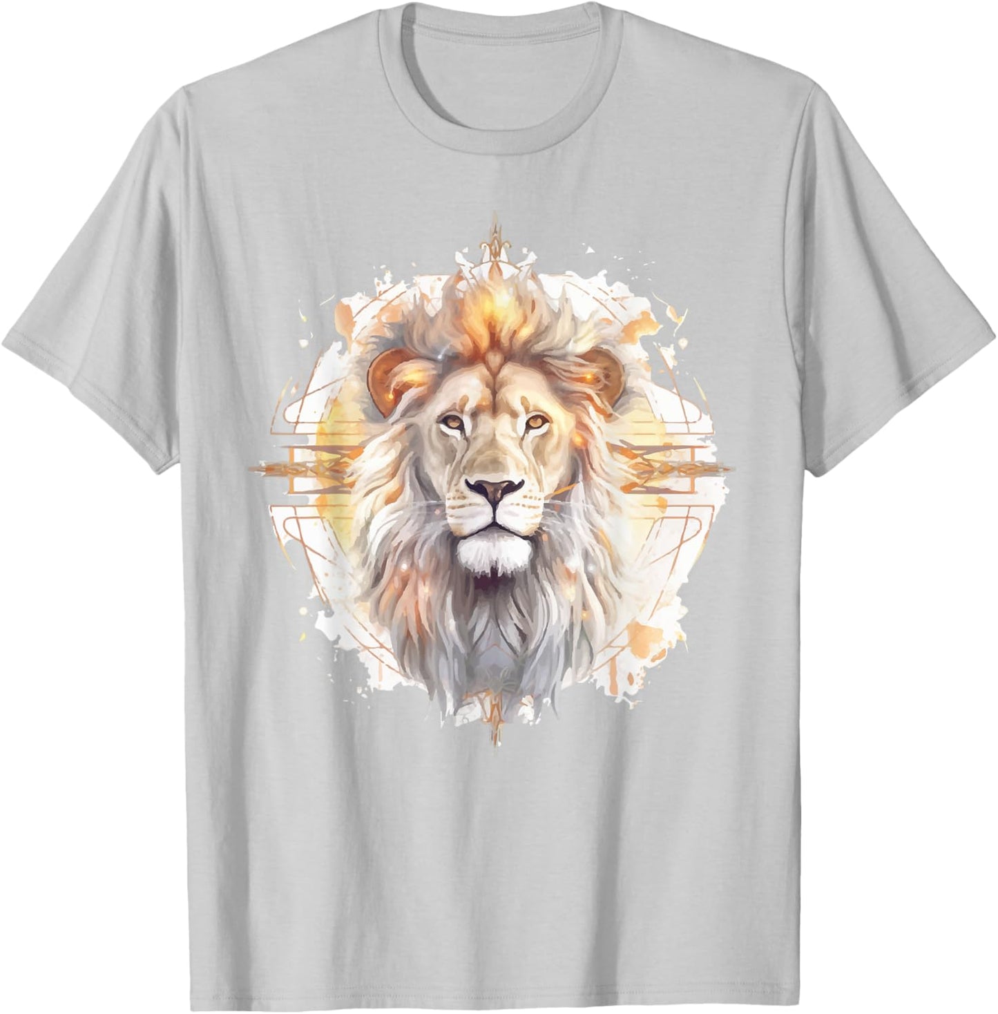 Lion of Judah Shirt Men Fathers Day Christian Religious Dad T-Shirt - T-Shirt | Ash
