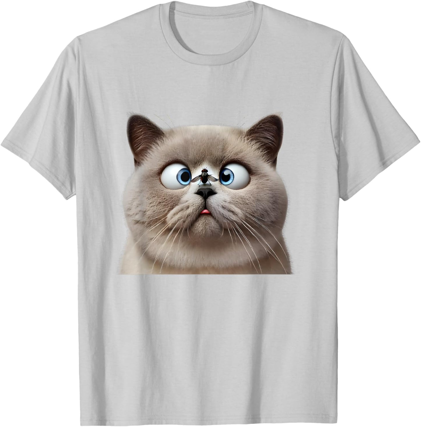 Funny Cross Eyed British Shorthair Cat Women Kids T-Shirt - T-Shirt | Ash
