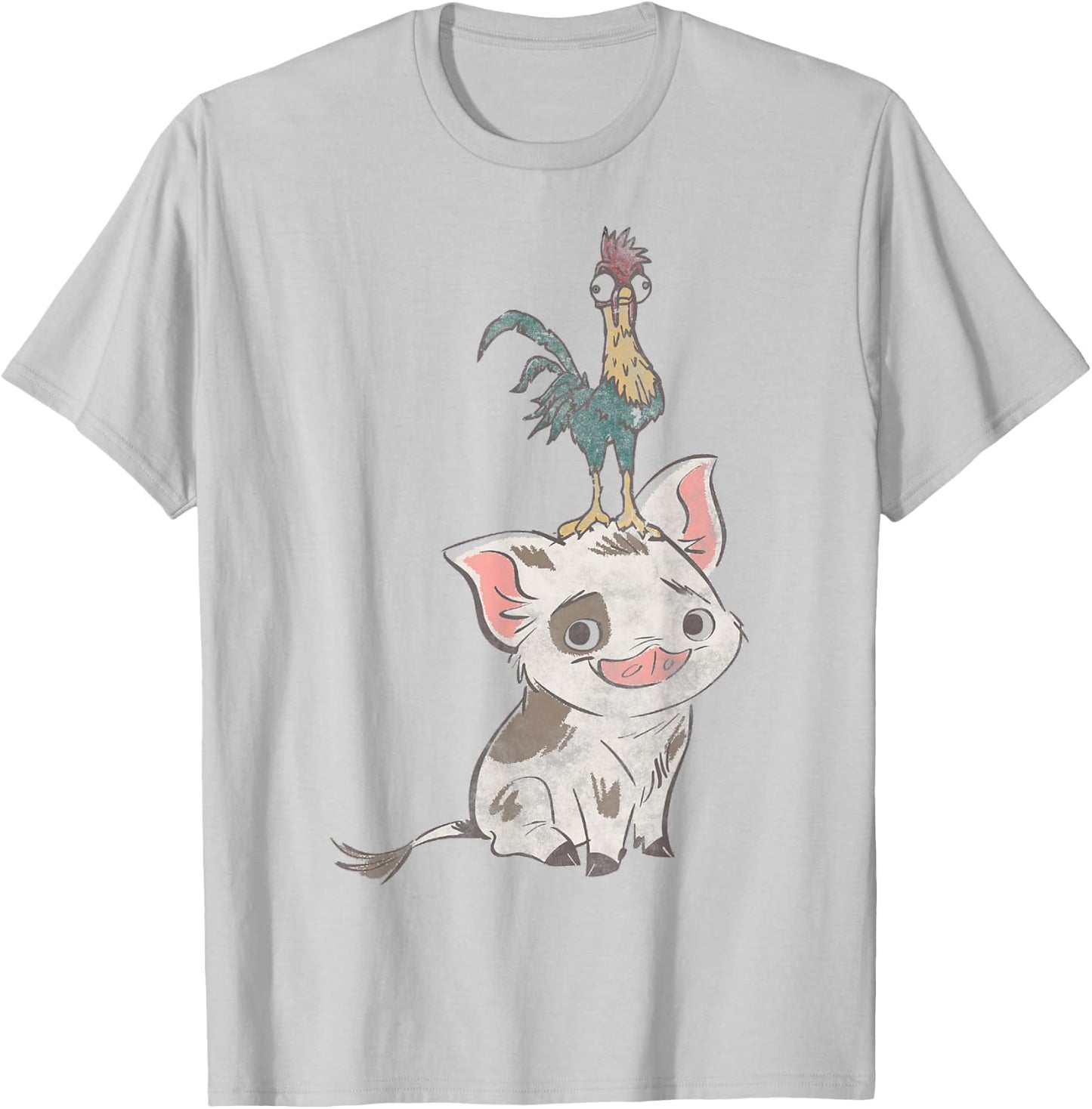 Disney Moana Pua And Hei Hei Simple Portrait T-Shirt - T-Shirt | Ash