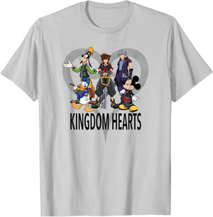 Disney Kingdom Hearts III Characters and Symbol T-Shirt - T-Shirt | Ash