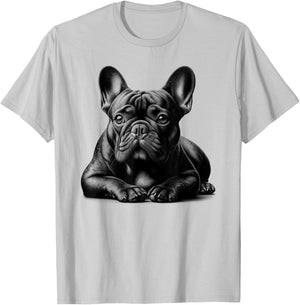 Cute French Bulldog in Lying Pose T-Shirt - T-Shirt | Ash