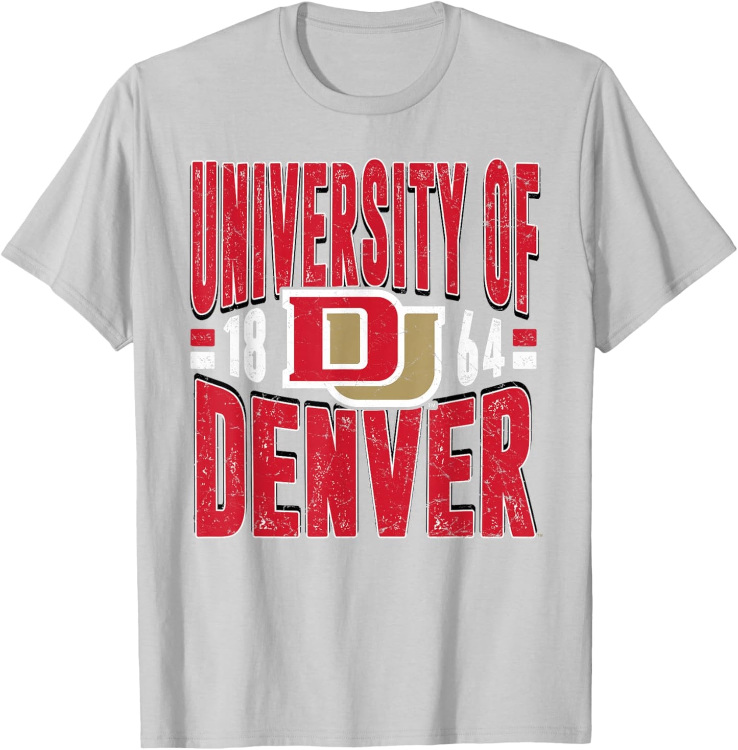 Denver Pioneers Vintage 90's Retro Gray Officially Licensed T-Shirt - T-Shirt | Ash