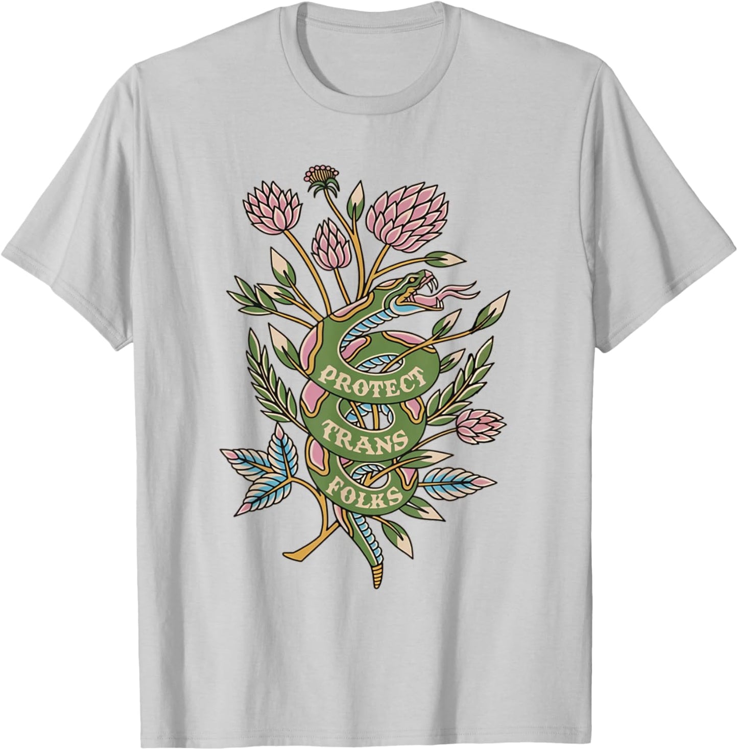 Retro Protect Trans Folks Protect Trans Rights Human Rights T-Shirt - T-Shirt | Ash