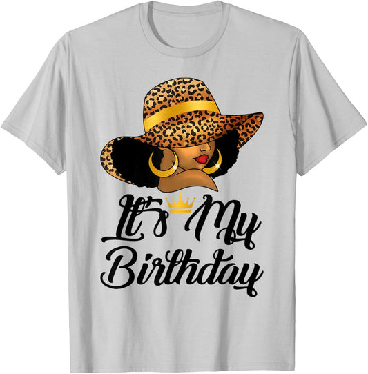 African American Woman Girl It's My Birthday Black Queen T-Shirt - T-Shirt | Ash