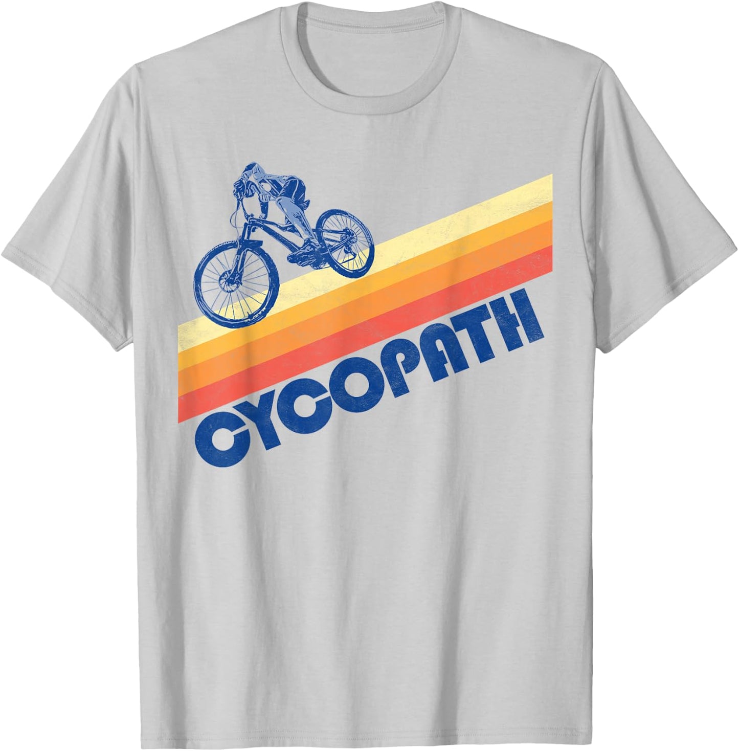 Cycopath! Funny Mountain Biking Vintage 80s T-Shirt - T-Shirt | Ash