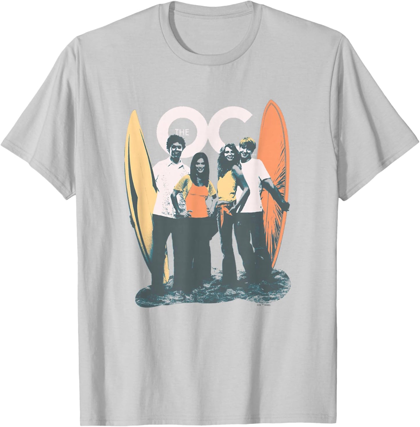 The O.C. Main Characters Surf Boards Beach Group Shot T-Shirt - T-Shirt | Ash