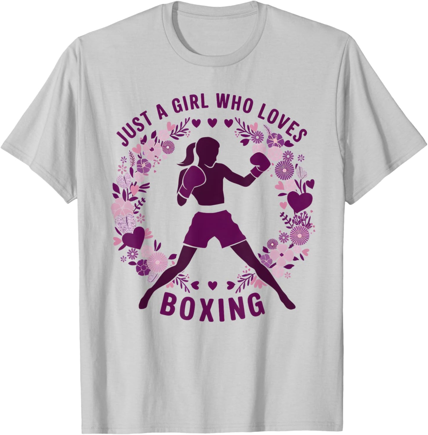 Just A Girl Who Loves Boxing Cute Boxer Boxing Lovers T-Shirt - T-Shirt | Ash