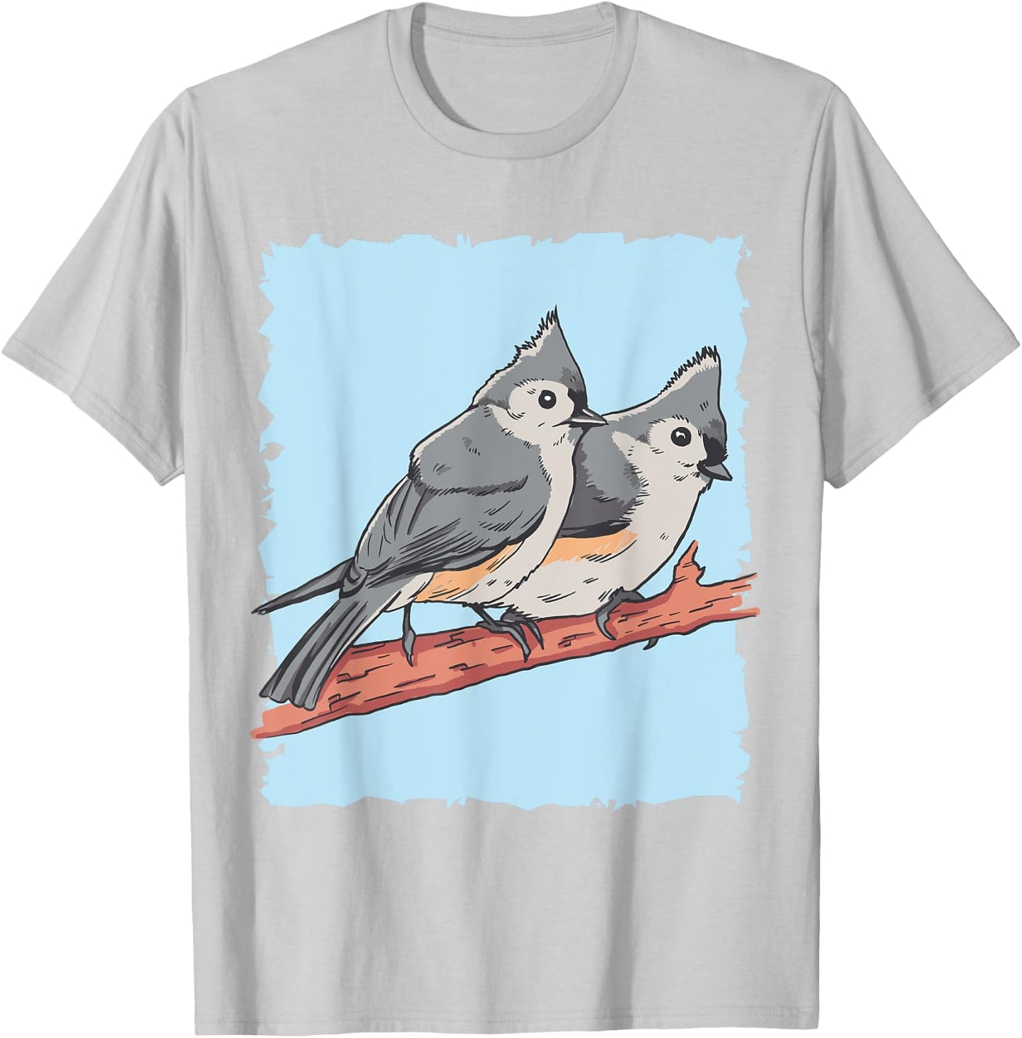 Cute Tufted Titmice Gift Titmouse Lovers T-Shirt - T-Shirt | Ash