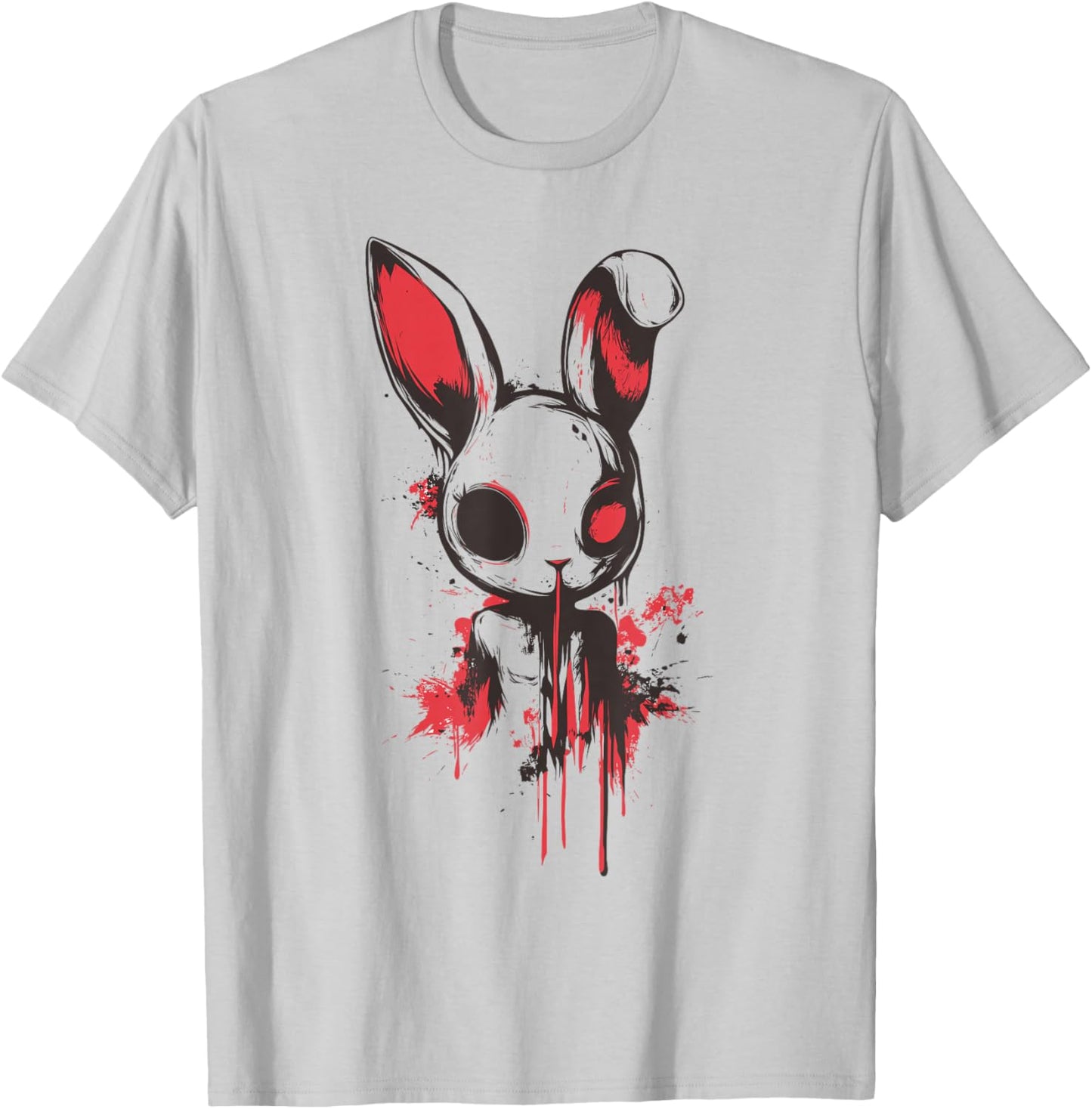 Bunny Anime Goth Scary Men Women Creepy Gothic Anime Rabbit T-Shirt - T-Shirt | Ash