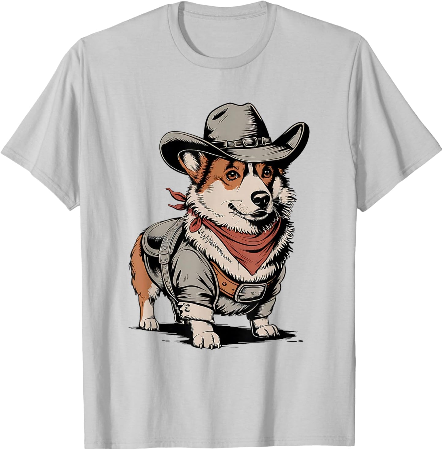 Adults & Kids Corgi Lover Country Western White Small T-Shirt - T-Shirt | Ash