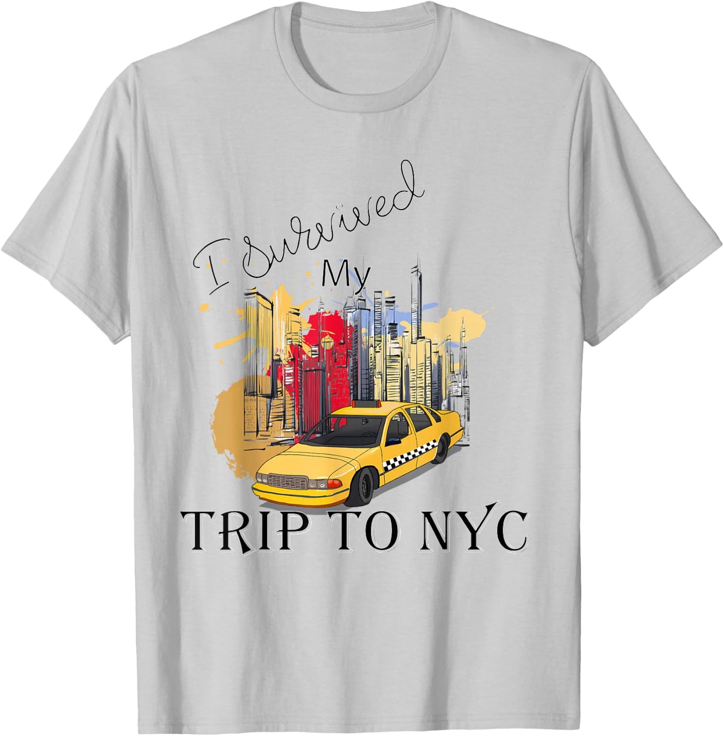 I Survived My Trip to NYC Graphic New York City Line T-Shirt - T-Shirt | Ash