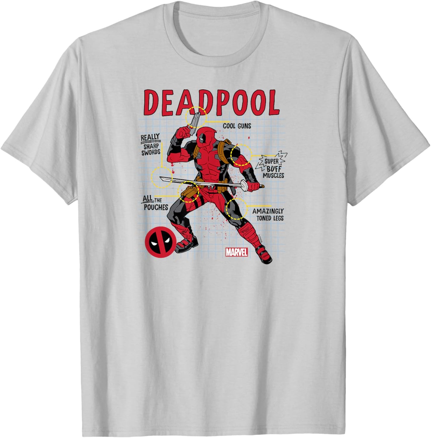 Deadpool - Blueprint T-Shirt - T-Shirt | Ash