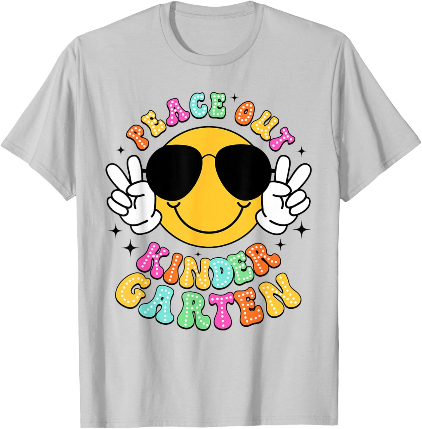 Peace Out Kindergarten Graduation Class Of 2024 Kid Boy Girl T-Shirt - T-Shirt | Ash