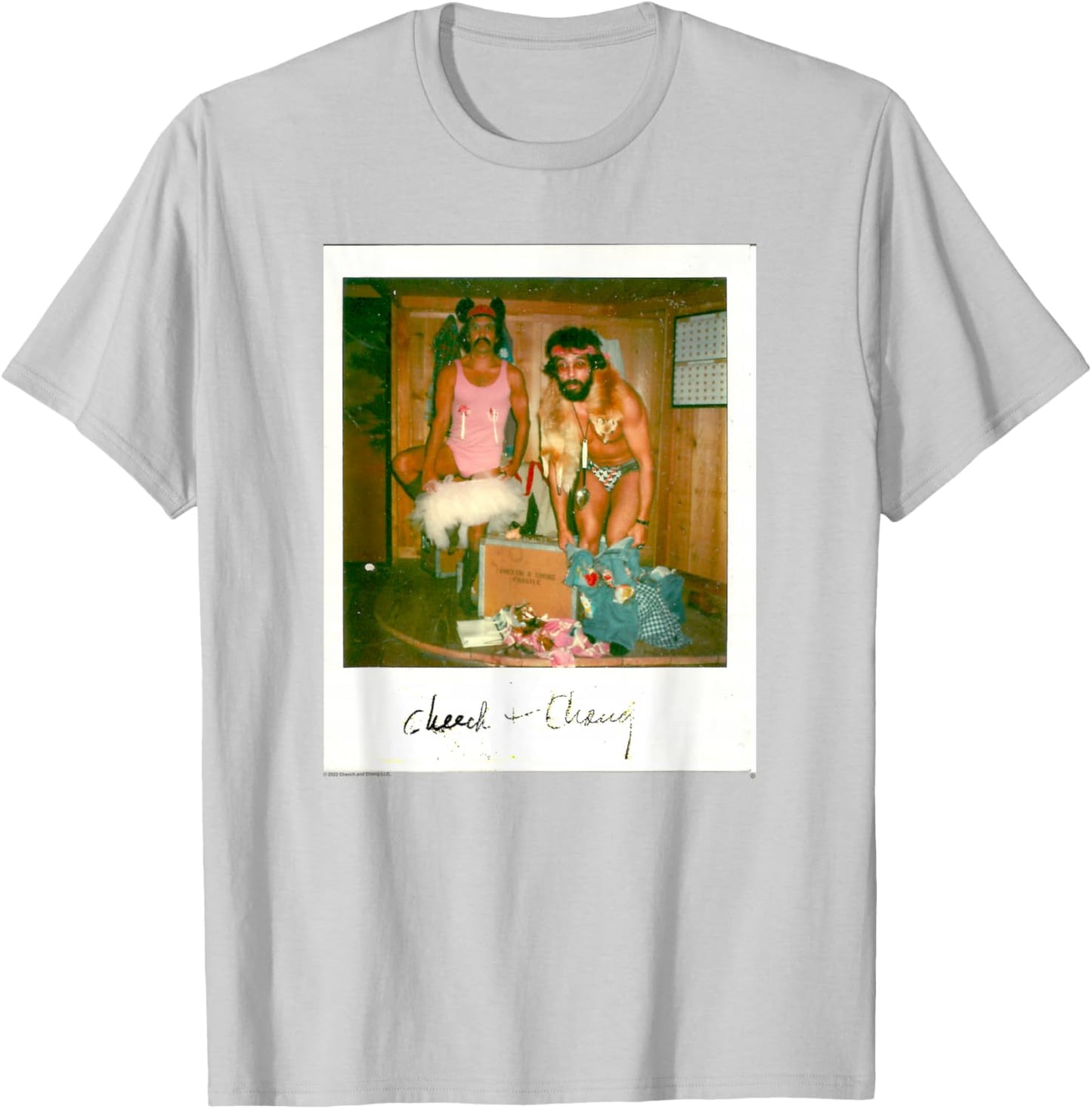 Cheech & Chong In Underwear Dressing Up Polaroid Picture T-Shirt - T-Shirt | Ash