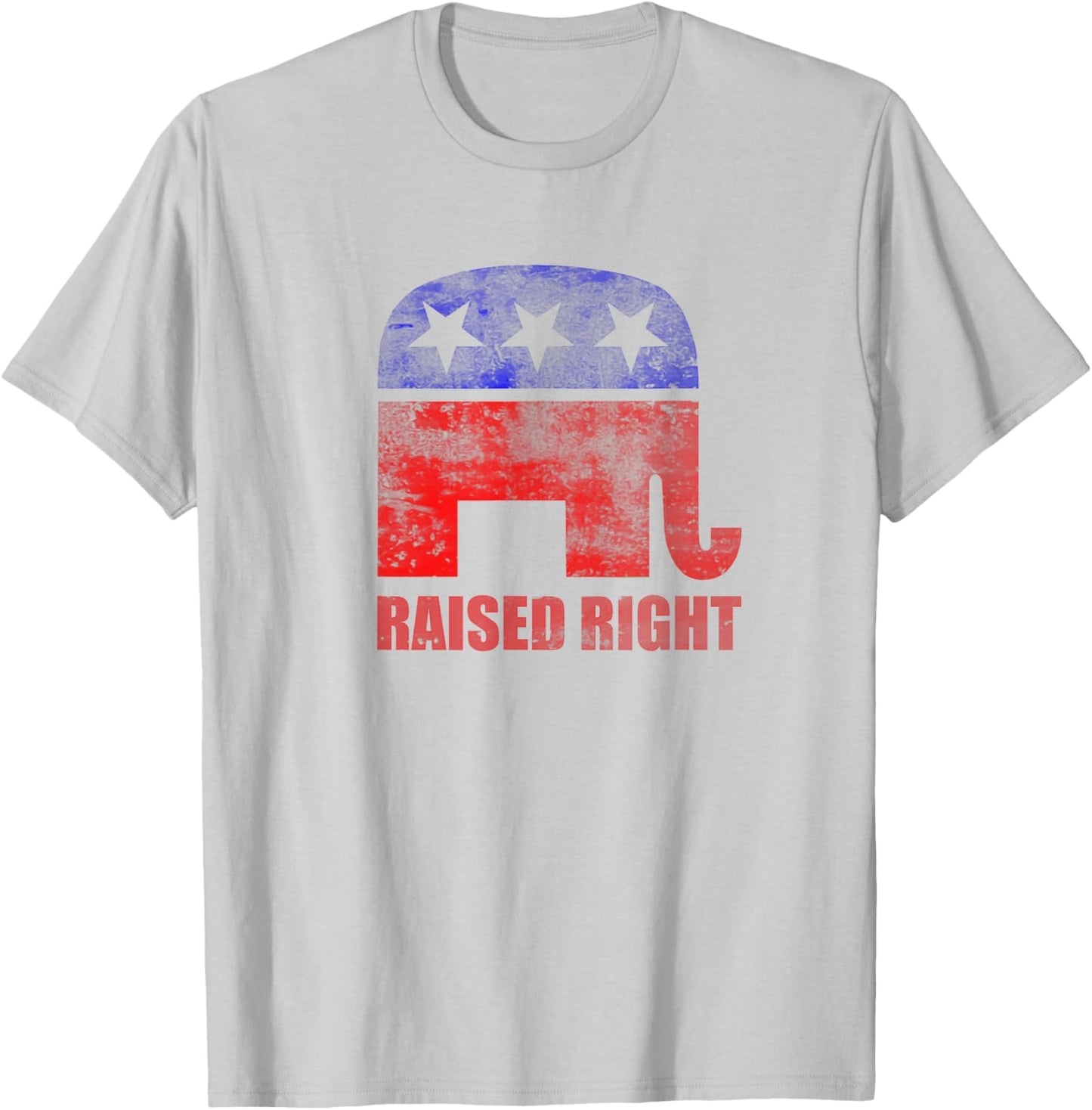 RAISED RIGHT Republican Party Elephant Conservative Values T-Shirt - T-Shirt | Ash