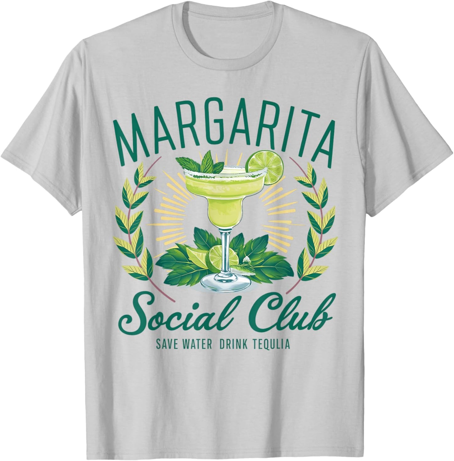 Margarita Social Club Est Tequila Cocktail Club Drinking T-Shirt - T-Shirt | Ash