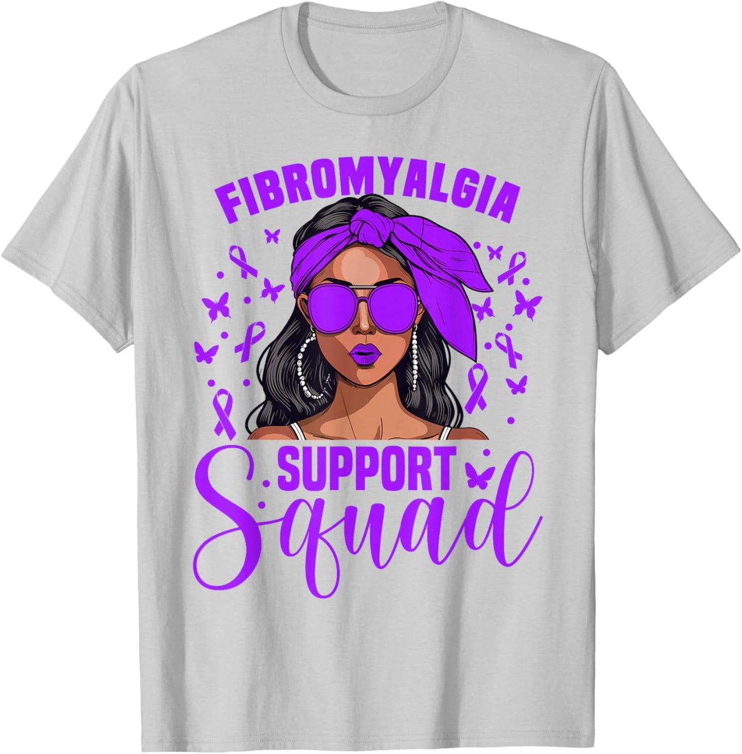 Fibro Awareness Women Support Fibro Survivor Fibromyalgia T-Shirt - T-Shirt | Ash