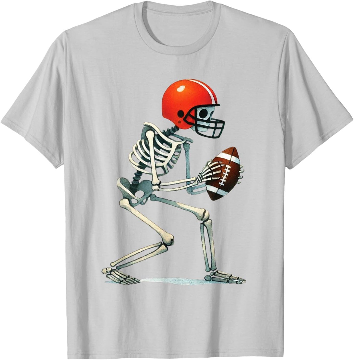 Skeleton Football Halloween Costume Funny Men Boys Kids T-Shirt - T-Shirt | Ash