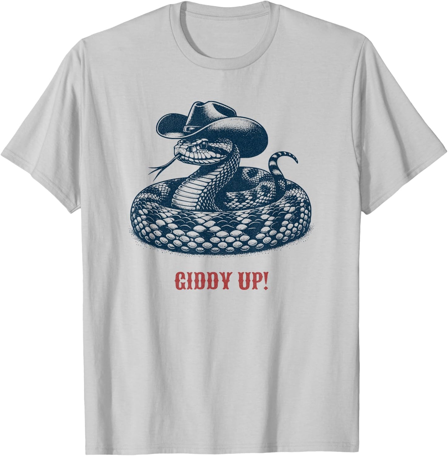 Giddy Up - Rodeo / Cowboy Rattlesnake T-Shirt - T-Shirt | Ash