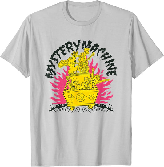 Scooby-Doo Mystery Machine Rock On! Retro T-Shirt - T-Shirt | Ash