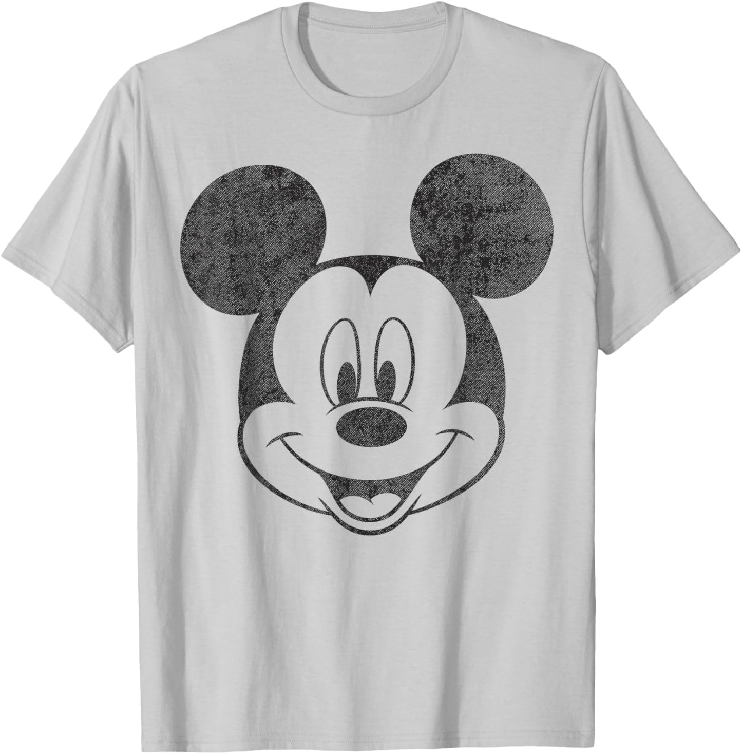 Disney Mickey Mouse Black and White Portrait T-Shirt - T-Shirt | Ash