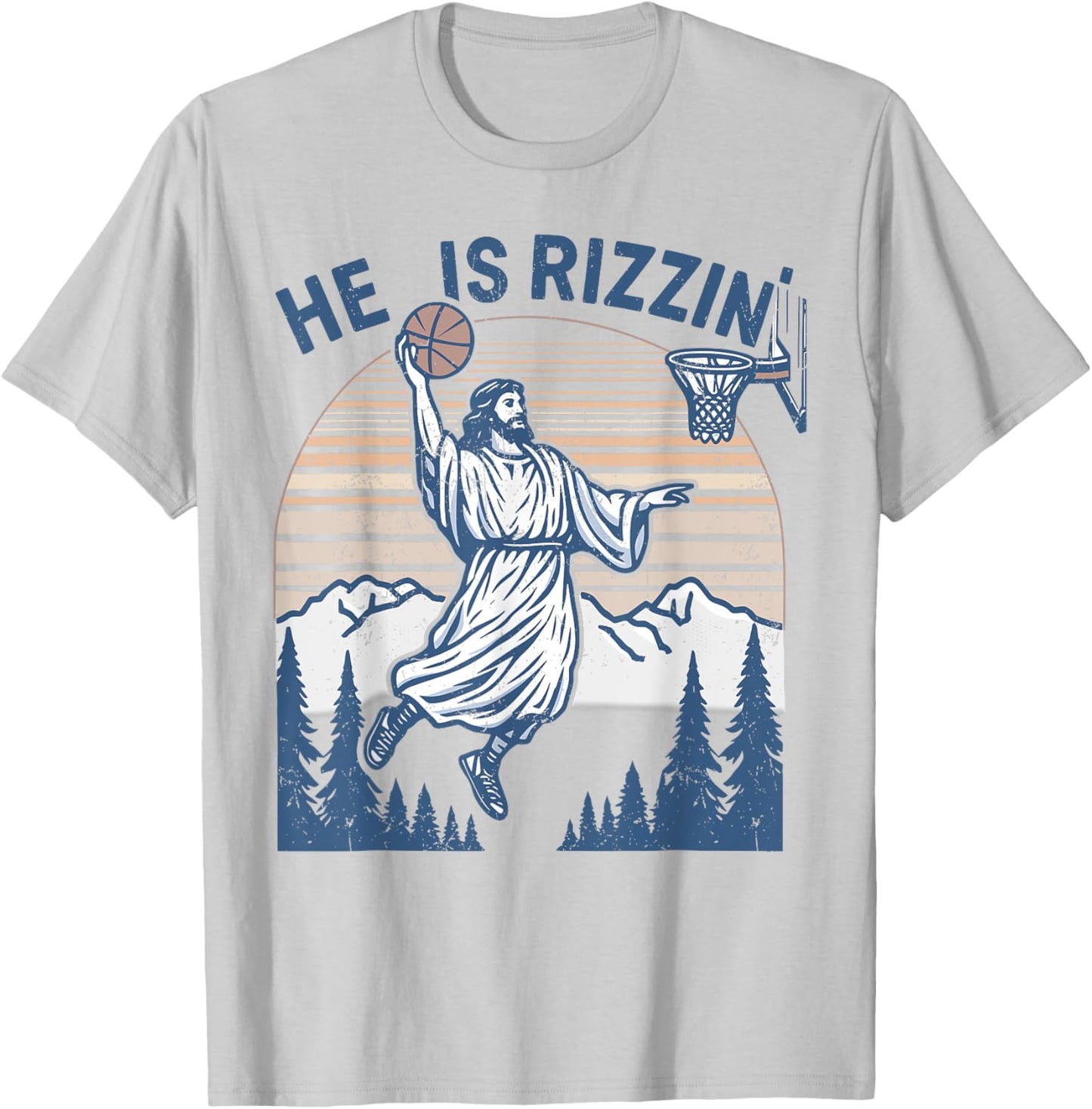 He is Risen Funny Easter Jesus Playing Basketball Women T-Shirt - T-Shirt | Ash