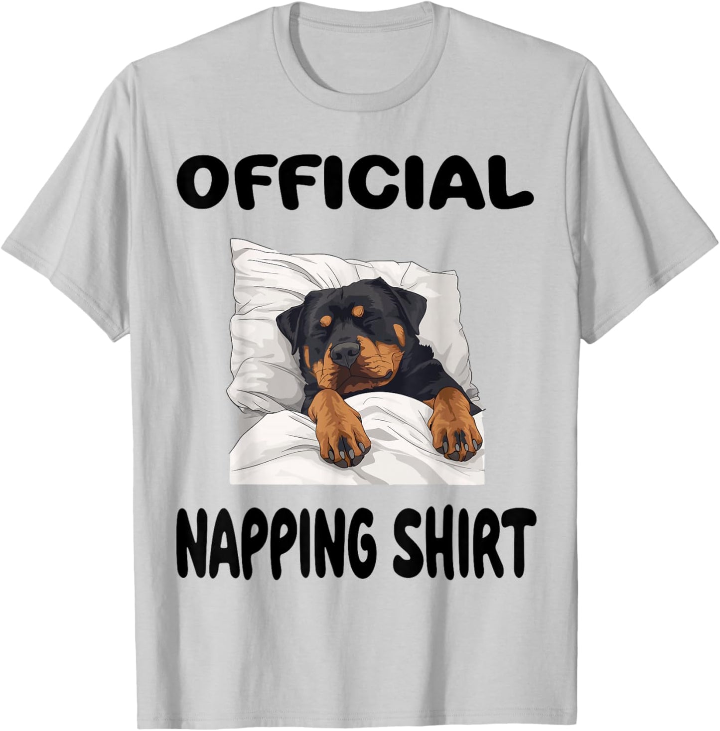 Rottweiler Rottie Dog Pajamas Nightgown Official Napping T-Shirt - T-Shirt | Ash