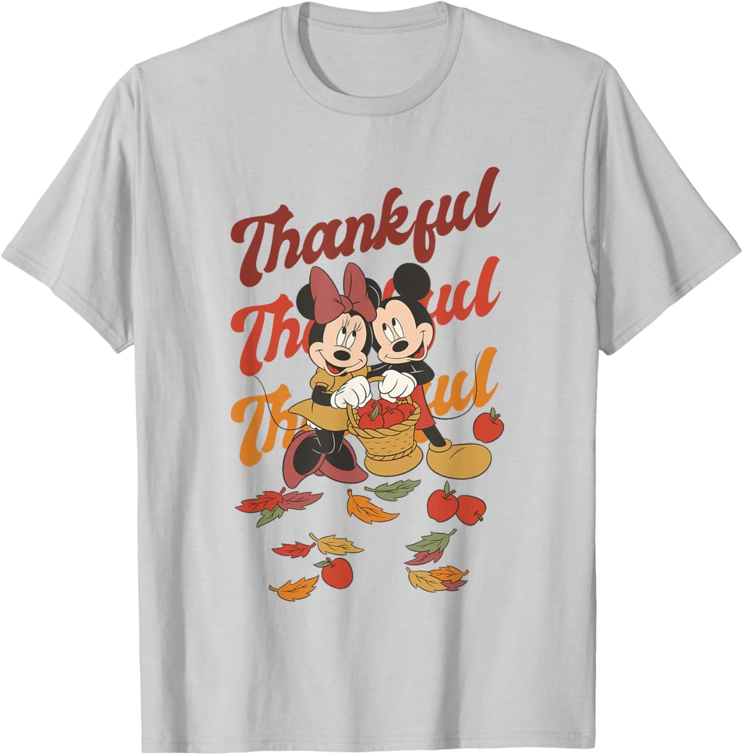 Disney Mickey and Friends Thanksgiving Classic Thankful Duo T-Shirt - T-Shirt | Ash