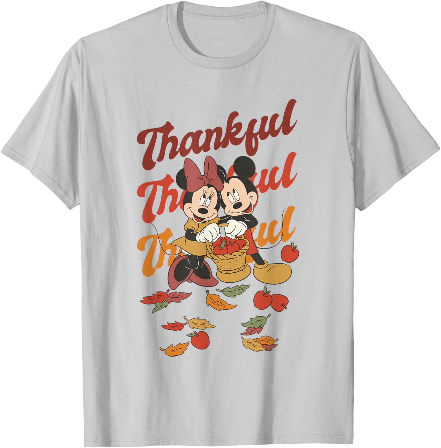 Disney Mickey and Friends Thanksgiving Classic Thankful Duo T-Shirt - T-Shirt | Ash